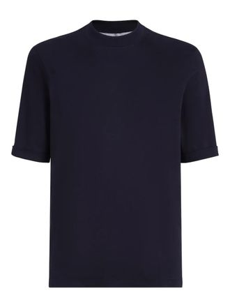 Brunello Cucinelli T-shirt con collo rialzato - Blu