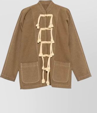 Uma Wang wool tassel-detail single-breasted coat