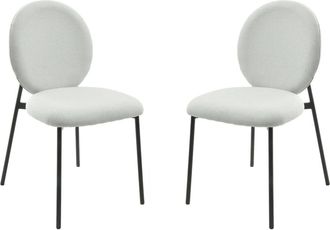 Habitat et Jardin Lote De 2 Sillas De Comedor De Metal perla - Gris Claro