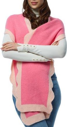 Saachi Scallop Trim Scarf in Pink at Nordstrom Rack