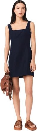 Maje Short linen-blend dress in Navy at Nordstrom, Size 36