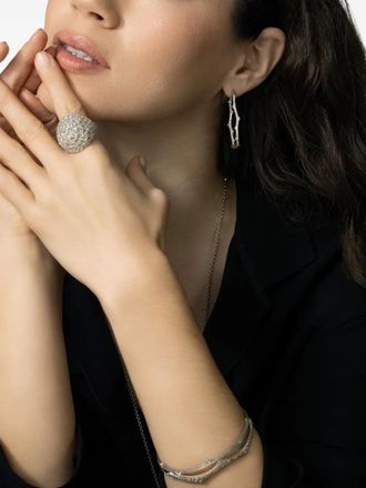 Parulina Orecchini a cerchio Thorn Briar in oro bianco 18 carati con diamanti - Argento