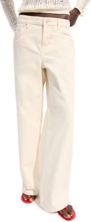 Mango Low Rise Wide Leg Jeans in Vanilla at Nordstrom, Size 10