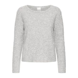 Ichi Ichi, Dames, Truien, Grijs, Maat: S Leer