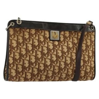 Dior Pre-owned Shoulder Bags, female, Beige, Size: ONE SIZE Pre-owned Vintage Trotter Shoulder Bag