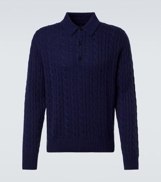 arch4 Cable-knit cashmere polo sweater