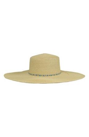 MARCUS ADLER Beaded Band Straw Hat in Natural at Nordstrom Rack