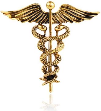 Generic Punk Angel Wings Suit Brooch Trendy Metal Snake Design Brooches Pins Women Men Shirt Collar Badge Lapel Peace Jewelry Convenient and Clever Multicolou