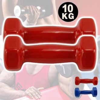 Trade Shop Trade Shop - Coppia Di Manubri In Vinile Da 10 Kg Ognuno Manubri Pesi Palestra Bodybuilding