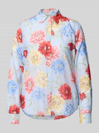 GANT Bluse mit Seide-Anteil und Hemdblusenkragen in Hellblau, Gr&ouml;&szlig;e 46
