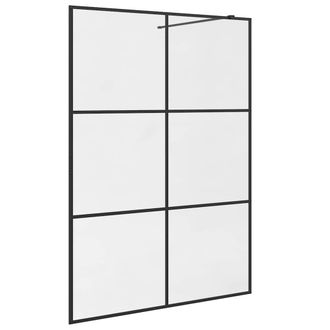 vidaXL Parete Per Doccia Walk-in Vetro Trasparente Esg 140x195cm Nera - Vidaxl