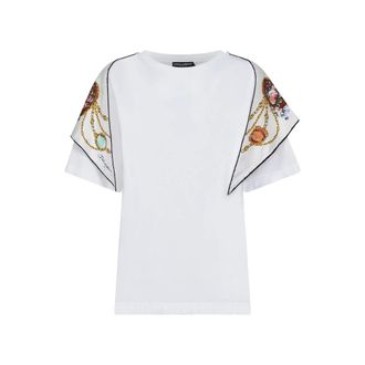 Dolce & Gabbana T-Shirts, female, White, Size: M Dolce & Gabbana T-shirts and Polos