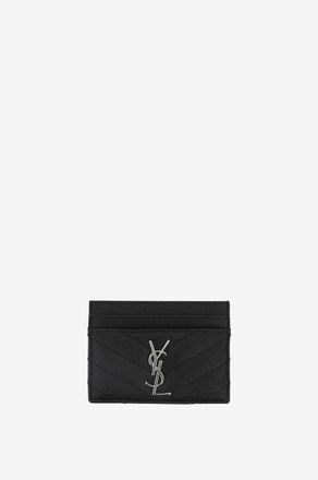 Saint Laurent Kartenetui aus Grain de Poudre-Leder Monogram