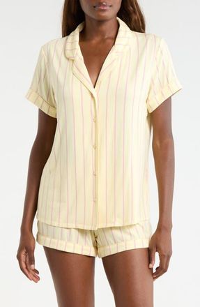 Nordstrom Moonlight Eco Short Pajamas in Yellow Jane Stripe at Nordstrom, Size X-Large