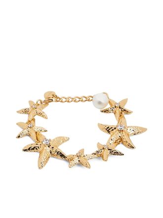 Self Portrait Star bracelet - women - Faux Pearl/Gold Plated Brass/Crystal - One Size
