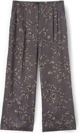 Motivi Palazzo Broek - Dames - Wijde Broeken - Grijs - XL - Polyester - Broeken