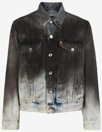 Roberto Cavalli Gradient Denim Trucker Jacket, Brand Size 48 ( US Size 38 )