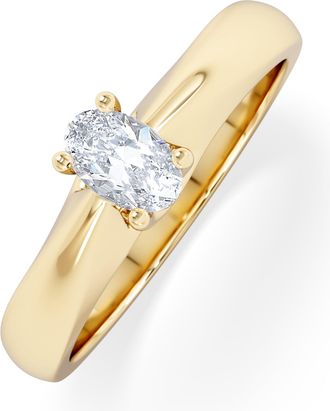 The Diamond Store Naomi Oval Cut Lab Diamond Engagement Ring 0.33ct H/SI in 18k Gold Vermeil
