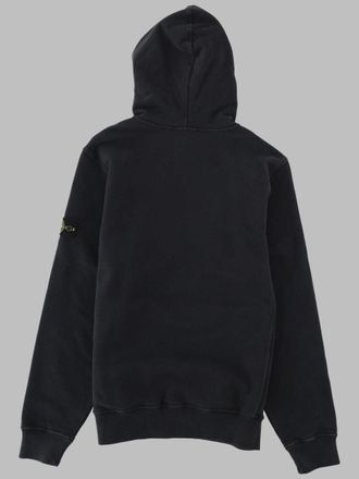 Stone Island Brushed Cotton Fleece Hoodie - Black