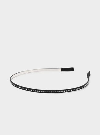 Simons Womens Studded faux-suede headband