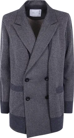 sacai Cardigan Double Face Herringbone Double Face Herringbone X Wool