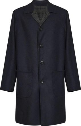 Etro Single-Breasted Coats - Heren - Mantel - Blauw - XL - Jassen
