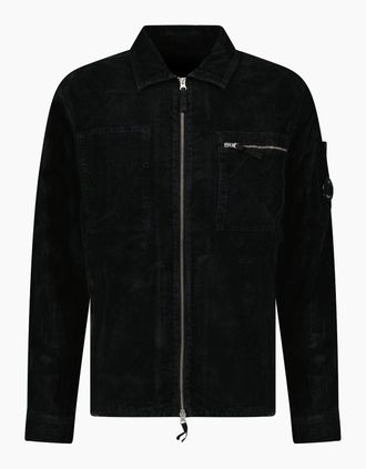 C.P. Company Mens CP Company Corduroy Lens Zipped Overshirt in Black - Size: Regular/36