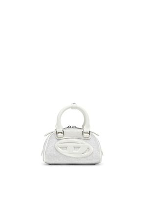 Diesel 1DR Dome-Small bowling bag in lurex fabric - Crossbody Bags - Woman - White
