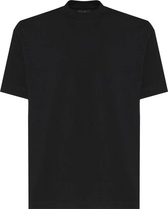 Giuliano Galiano Zwarte Katoenen T-shirt Ronde Kraag - Heren - T-shirts - Zwart - S - Katoen - Tops