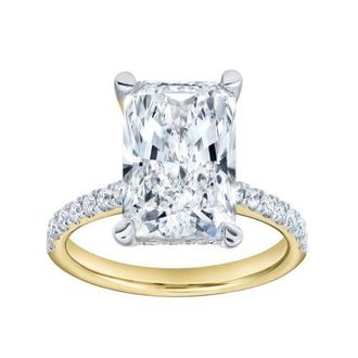 LuvMyJewelry Maia 14K Gold Radiant Cut Lab Grown Diamond Hidden Halo Engagement Ring - 5.4 Ct in 14K Yellow Gold at Nordstrom, Size 6.5