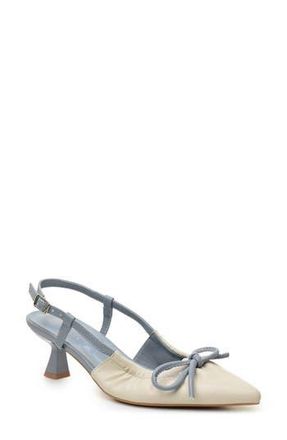 Nicole Miller Slingback Pump in Beige/Dusty Blue at Nordstrom Rack, Size 6.5
