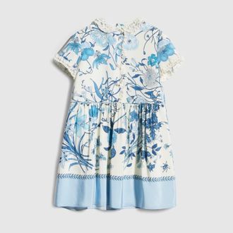 Gucci Kids - Printed Cr&ecirc;pe De Chine Dress, White, Ready-to-wear