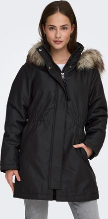 Only Parka ONLY ONLMATHILDA WINTER FUR PARKA OTW, Damen, Gr. XL, schwarz detail:nature fur, Web, Obermaterial: 100% Polyester, unifarben, Basic ca. Mitte O