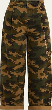 Darkpark Danielle Cuffed Camouflage Pants with Chain