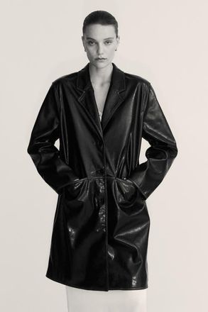 H&M Coated Coat in Dark Brown at Nordstrom, Size X-Small
