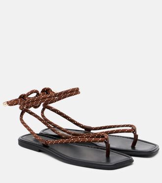 Veronica Beard Carmina leather-trimmed thong sandals