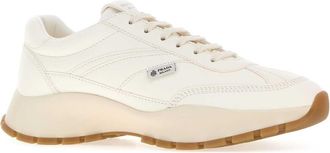 Prada Womens White Nappa Leather Sneakers Avorio