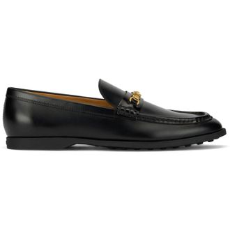 Tod's Tods, Loafers, female, Black, Size: 10 US Black calfskin loafers