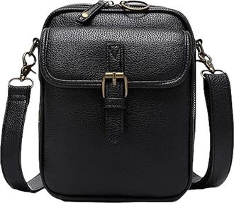 Generic Retro Double-Layer Large Capacity Mini Crossbody Bags,Vintage Leather Messenger Bag, Crossbody Bag for Women
