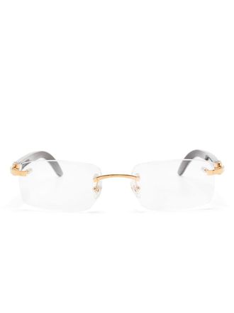 Cartier rectangle-frame rimless glasses - Gold