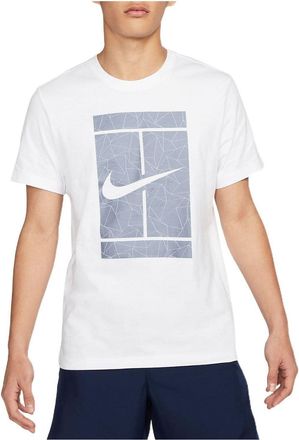 Nike Mens Nike Large Logo Pattern Printing Round Neck Casual Short Sleeve White T-Shirt DD8406-101