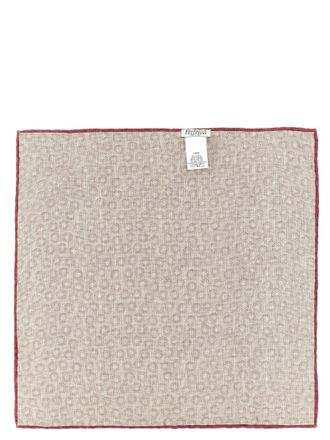 Brunello Cucinelli Polka Dot Silk Pocket Square - Cream