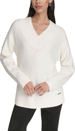 Halston Heritage V-Neck Boucle Sweater