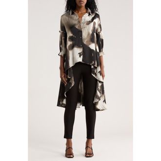 Patrizia Luca Three-Quarter Sleeve High-Low Top in Black at Nordstrom Rack, Size X-Small