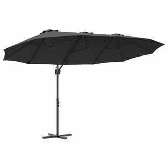 Berkfield Home Garden Cantilever Parasol Black Large Powder-coated steel