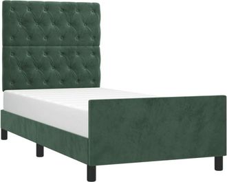 vidaXL Vidaxl - Estructura De Cama Sin Colch&oacute;n Terciopelo Verde Oscuro 80x200cm