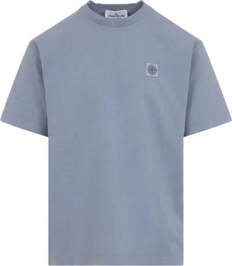 Stone Island T-shirt con applicazione logo - Blu