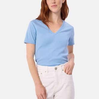 Petit Bateau T-shirt met V-hals en korte mouwen