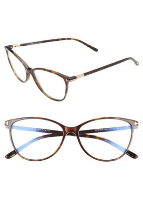 Tom Ford Tom Ford 54mm Blue Light Blocking Optical Glasses in Dark Havana at Nordstrom
