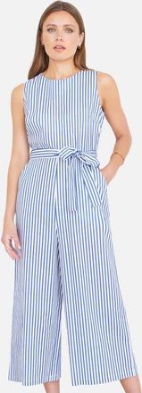 Yumi Cotton Stripe Culotte Jumpsuit in Blue at Nordstrom, Size 12